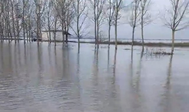 Meriç Nehri'nde taşkın alarmı: Köy halkı kayıkla geziyor