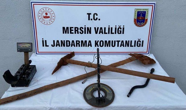 Mersin'de izinsiz kazı yapan 3 şüpheli suçüstü yakalandı