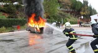 Muğla'nın Yeni İtfaiye Erleri Tatbikatta
