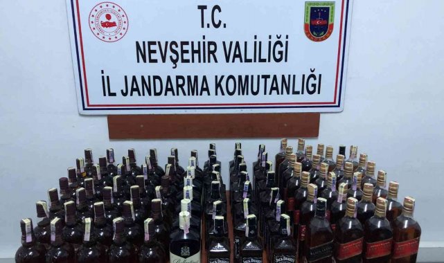 Nevşehir'de 93 şişe sahte alkole el konuldu