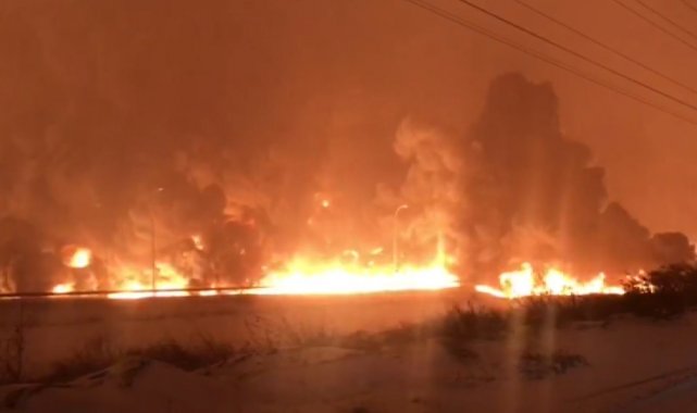 Petrol boru hattındaki yangın büyük ölçüde kontrol altına alındı