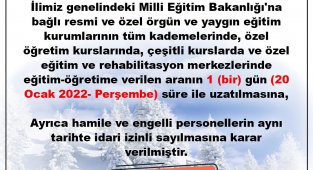 Rize'de kar tatili yarın da devam edecek