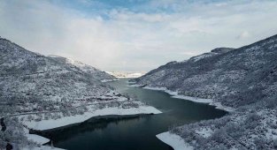 Samanlı Dağları ve Yuvacık Barajı'nın kar manzarası mest etti
