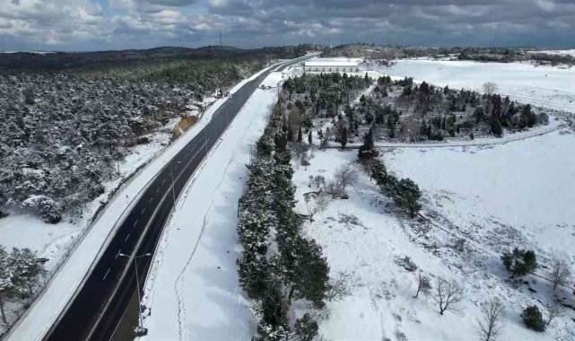 Şamlar Tabiat Parkı'nda oluşan kartpostallık manzara havadan görüntülendi