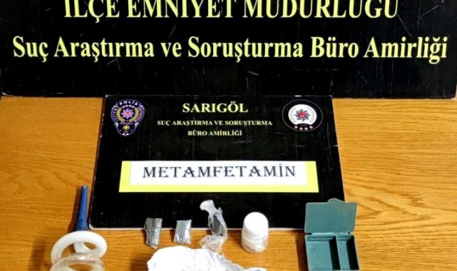 Sarıgöl'de durdurulan araçtan uyuşturucu çıktı