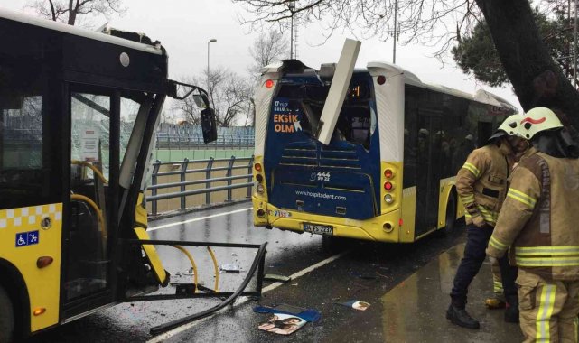 Sarıyer'de İETT otobüsleri çarpıştı: 4 yaralı