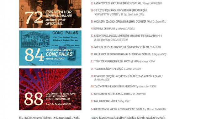 Şehir ve Kültür Dergisi'nin yeni sayısı okuyucuyla buluştu