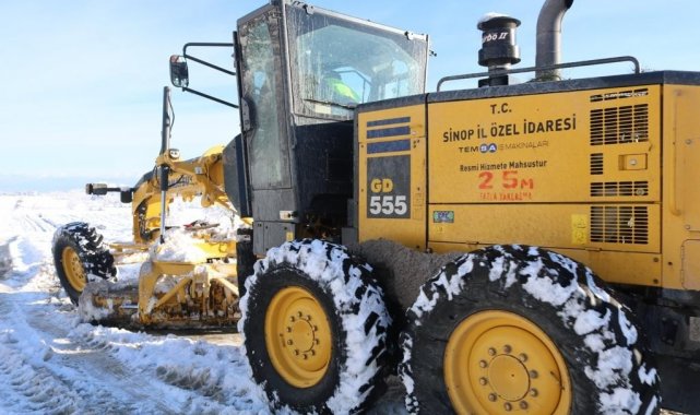 Sinop'ta kapalı köy yolu sayısı 79'a indi