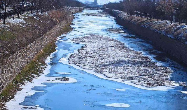 Soğuk havalar çay ve süs havuzlarını dondurdu