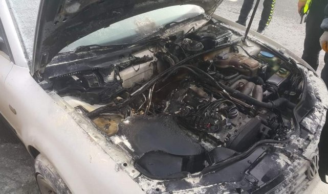 Söke'de araç yangını