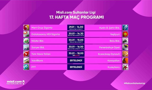 Sultanlar Ligi'nde 17. hafta heyecanı