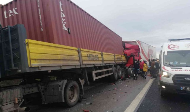 TEM Otoyolunda tıra çarpan tırın şoförü yaralandı