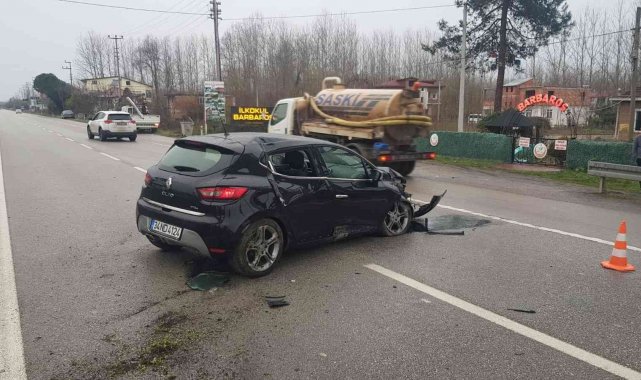 Terme'de trafik kazası: 1 yaralı