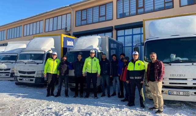 Ticari araç sürücüleri kış şartları hakkında bilgilendirildi