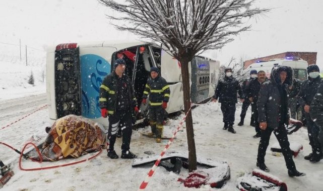 Tokat'ta yolcu otobüsü devrildi: 1 ölü, çok sayıda yaralı