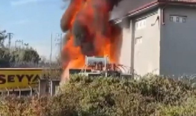 Trafo alev alev yandı