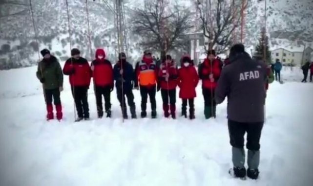 Tunceli'de çığda arama kurtarma tatbikatı