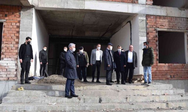 Vali Aktaş Çan Hükümet Konağı binası inşaatını inceledi