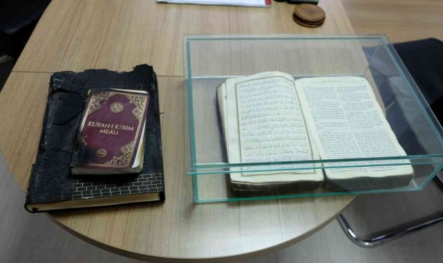 Yanmayan Kuran-ı Kerim'leri özenle saklıyorlar