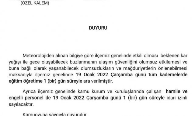 Yenişehir ve Orhaneli'de eğitime kar engeli