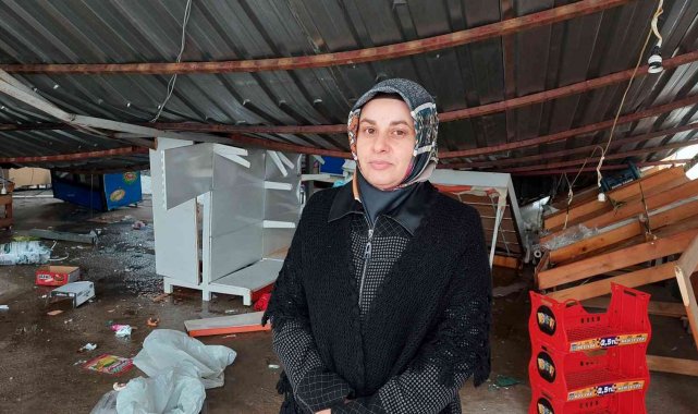 Yoğun kar genç kadın girişimcinin işletmesini harabeye çevirdi