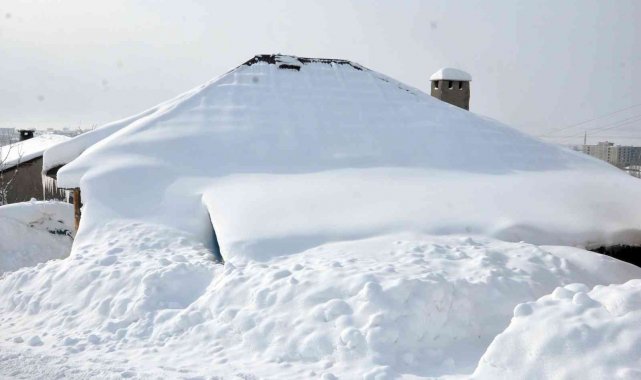 Yüksekova&#039;da evler kara gömüldü