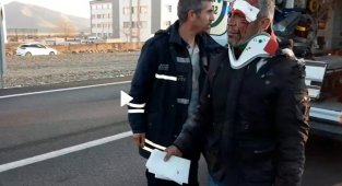 Yüzü gözü kanlar içinde kendisine çarpan aracı sordu