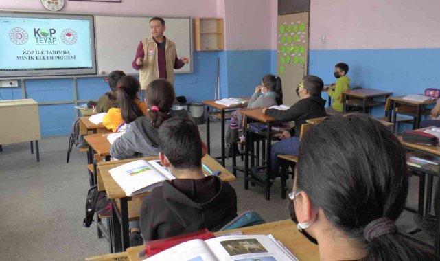 'Tarımda minik eller' projesinde uygulamalı ders başladı