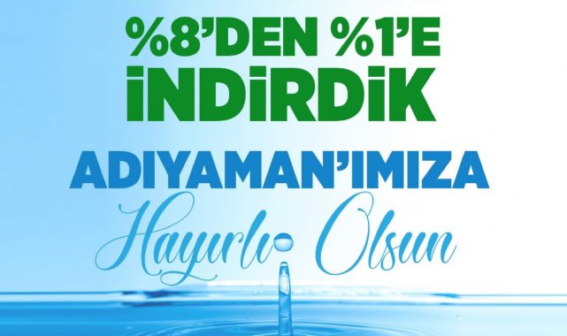 Adıyaman Belediyesi su da KDV indirimine gitti