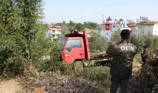 Ağaç katliamında kesilen ağaçları taşıyan kamyon önce güvenlik kameralarına. sonra jandarmaya yakalandı