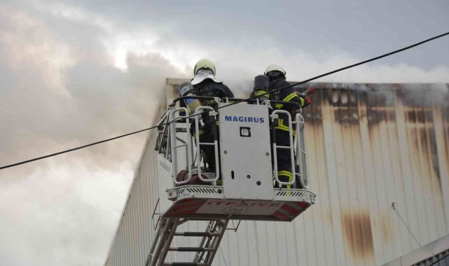 Ahşap işleme yapan iş yerinde yangın çıktı