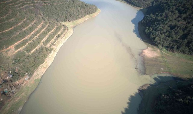 Alibeyköy Barajı'nda su kahverengiye döndü
