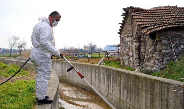 Altıeylül'de haşere ile mücadele kışın da sürüyor