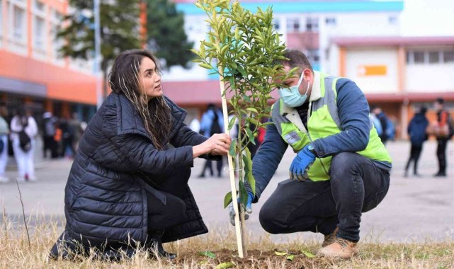 Altınordu'da okul bahçeleri yeşilleniyor