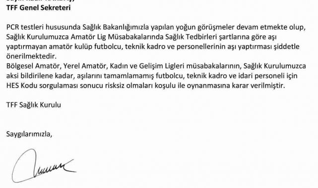 Amatörlerde test zorunluluğu kalktı