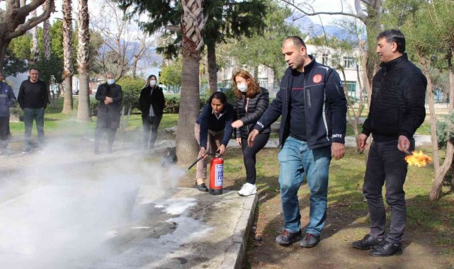 Antalya Büyükşehir Belediyesinden yangın tatbikatı