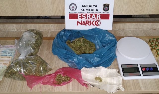 Antalya&#039;da 310 gram esrar maddesi ele geçirildi