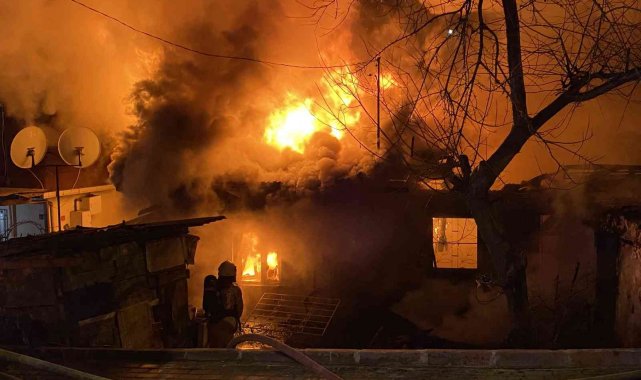 Ateşhir'de yaşlı kadının yaşadığı gecekondu alevlere teslim oldu