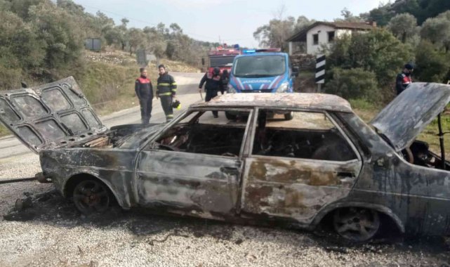 Aydın'da otomobil küle döndü
