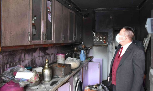 Başkan Beyoğlu'ndan evi yanan aileye destek ziyareti