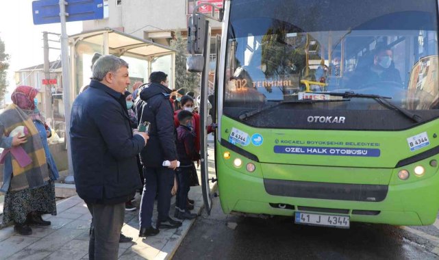 Başkan Şayir, halk otobüslerini denetledi