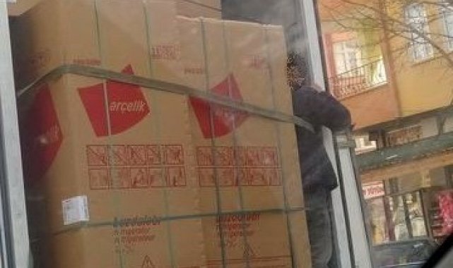 Beyaz eşya ile kamyonet kasası arasındaki yolculuğa ceza kesildi