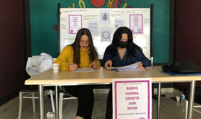 BUBYO öğrencilerinden kadına şiddeti önleme kampanyası