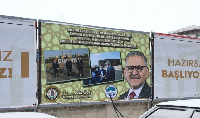 Bünyan Belediyesi'nden Büyükkılıç'a panolu teşekkür