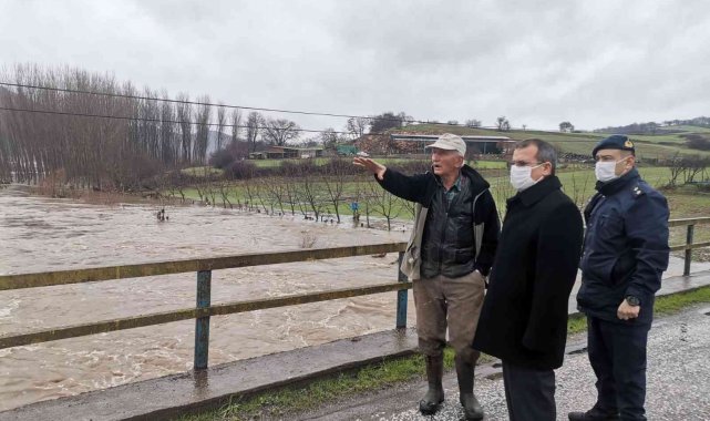 Çan Kaymakamı Gürdal su taşkını olan bölgeleri inceledi