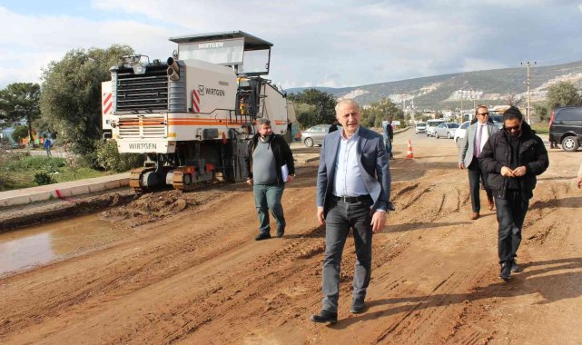 Didim'de sıcak asfalt çalışması sürüyor