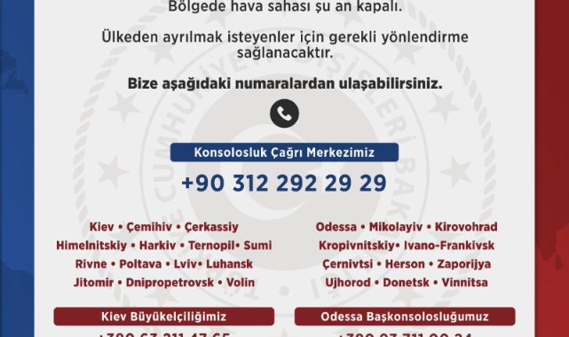 Dışişleri Bakan Yardımcısı Kıran: Ukrayna&#039;daki Türk vatandaşları için &#039;&#039; Şu anda evlerinizde veya güvenli bir yerde kalmanızı rica ediyoruz &quot;