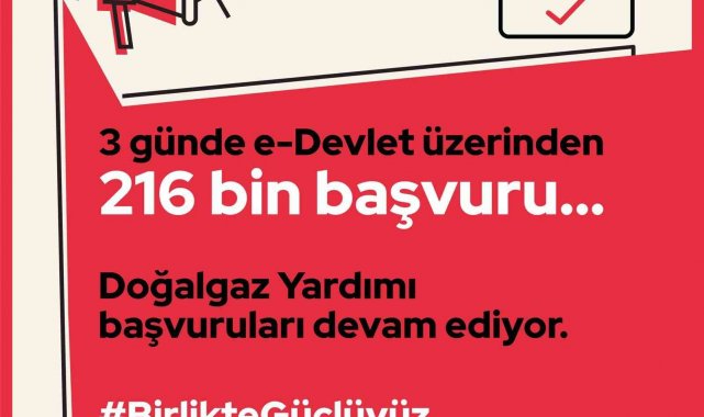 Doğalgaz yardımına 3 günde 216 bin kişi başvuru yaptı