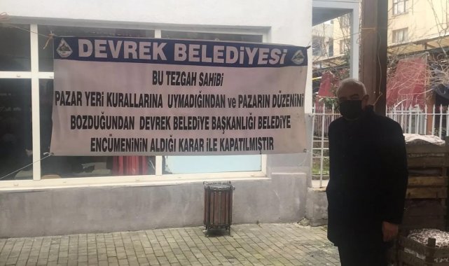 Düzeni bozan iki esnaf pazardan men edildi