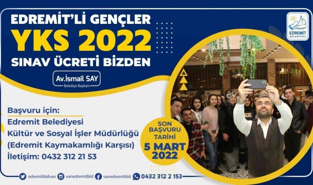 Edremit Belediyesinden YKS sınavına girecek öğrencilere destek